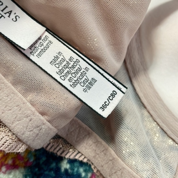 Victoria’s Secret Elegant Sparkly Pink Metallic Floral Sequins Dream Angels Bra - Picture 8 of 11